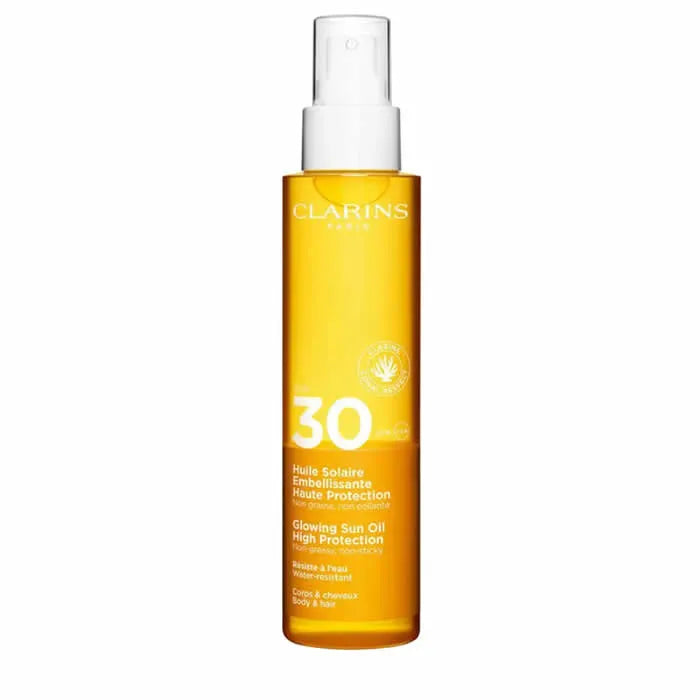 Clarins Glowing Sun Oil High Protection Body And Hair 150Ml - CLARINS