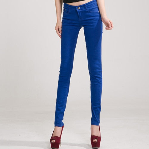 Jeans Female Denim Pants Candy Color Womens Jeans Donna Stretch Bottoms Feminino Skinny Pants