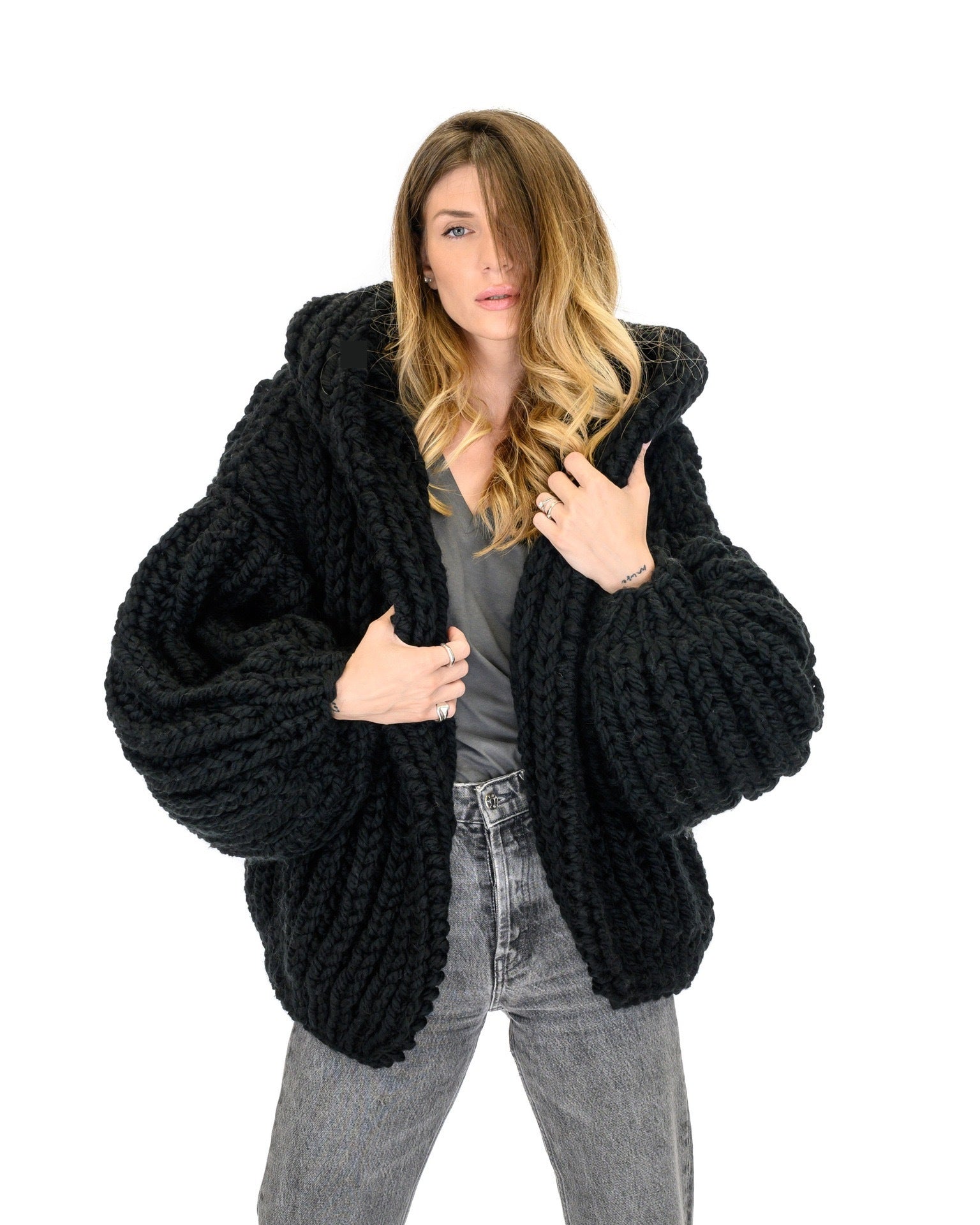 Women's Loose And Lazy Style Hooded Cardigan Sweater