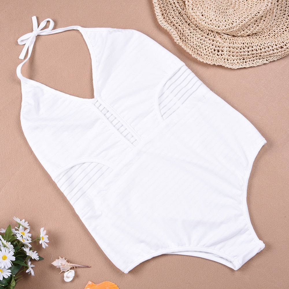 One Piece Swimsuit Plus Size Swimwear Women Hollow out Solid Bathing Suit Monokini Beach Wear Bikini Set Swim Tankini Suit