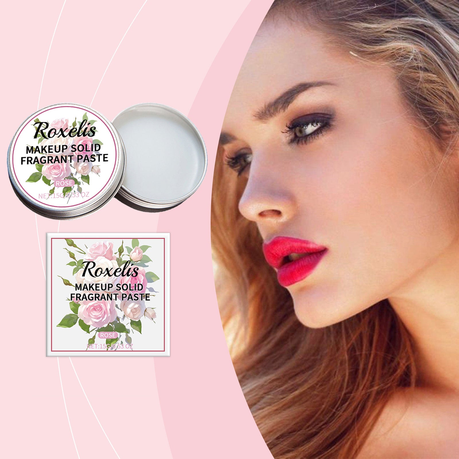 Solid Rose Balm Fresh, Light Scent, Lasting Lasting Everyday Date Charming Charm Portable Solid Balm