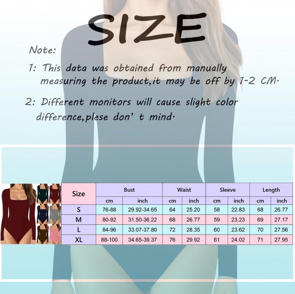 Women's Long Sleeve Square Neck Tummy Shaper Bodysuit Sexy Slimming Elegant Lingerie