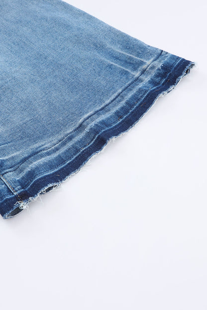 Jeans a campana a vita alta con lavaggio chiaro blu