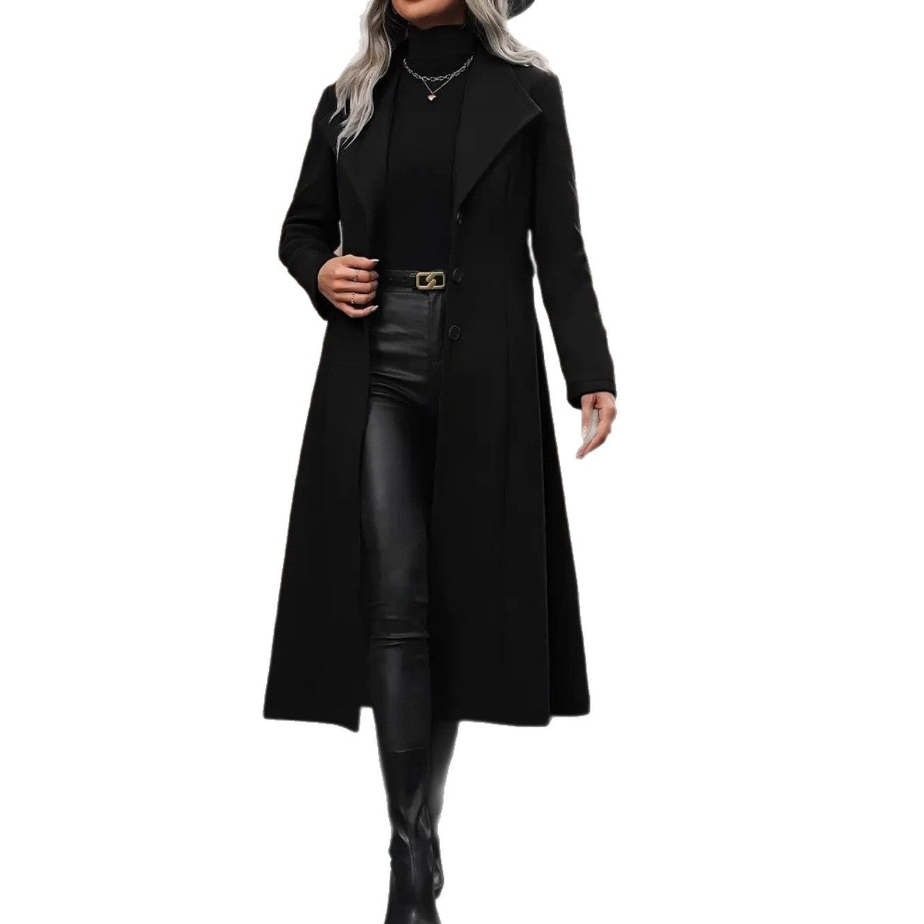 Women's Minimalist Basic Belt King-size Coat