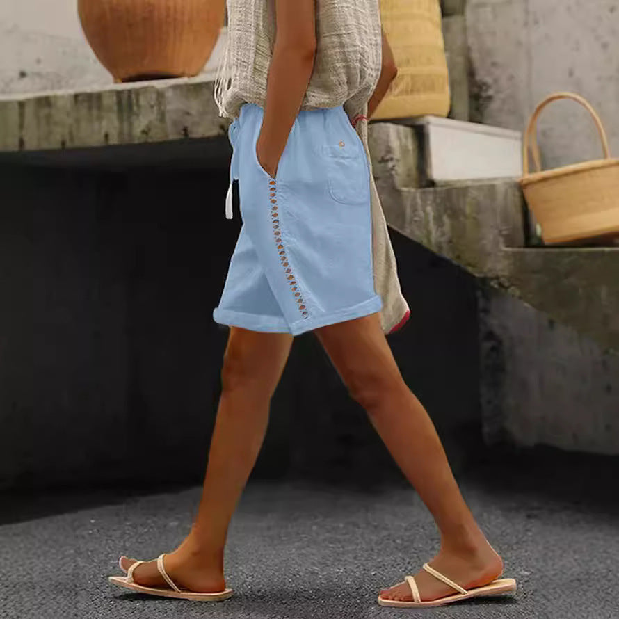 Casual Lace Stitching Women's Shorts 7 Colors