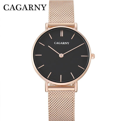 Cagarny Relojes Mujer Relojes de pulsera de cuarzo ultrafinos para mujer 33 mm