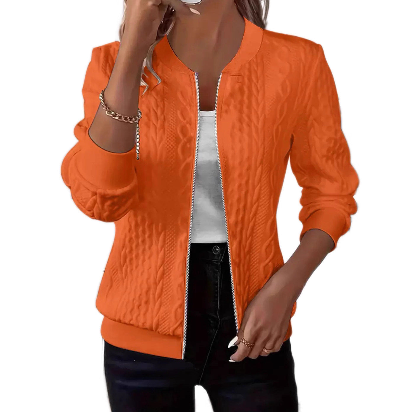 Cardigan Zipper Jacket Coat Women's Clothing Knitted Baseball Jersey Jacket