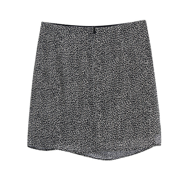 European And American Spring And Summer New Urban Casual Women's Animal Print Belted Skirt