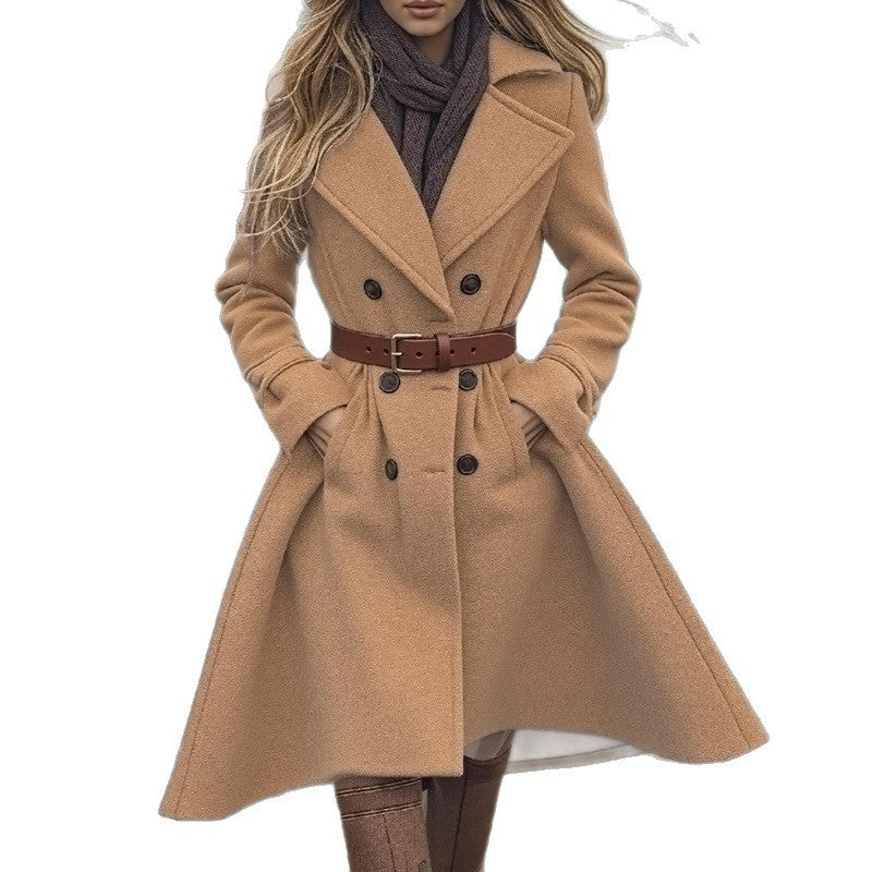 Fashion Women's Wear Thickened Slim Fit All-match Solid Color Coat
