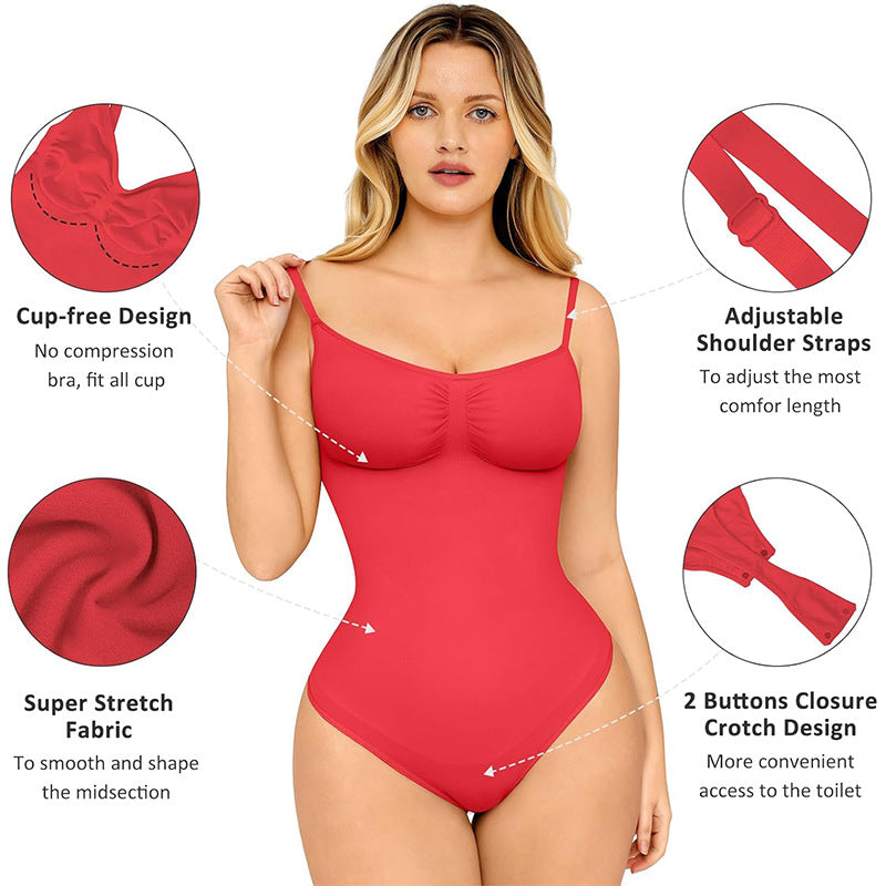 Women's Solid Color Open Seamless Waist Slimming And Hip Lifting Jumpsuit