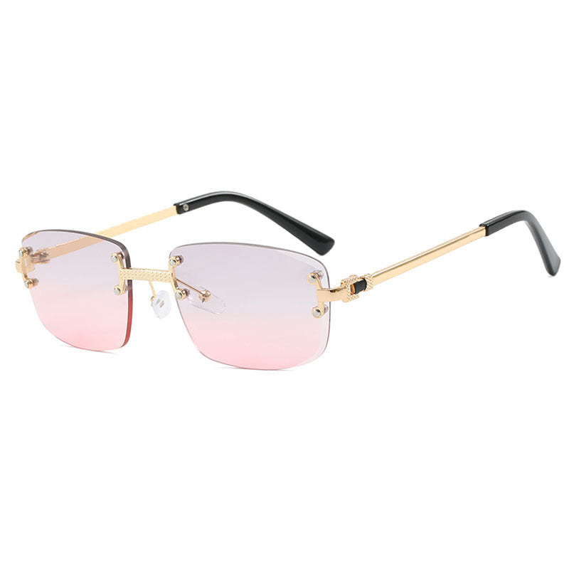 Frameless cut edge oval fashionable and high-end Instagram popular sunglasses of the same style