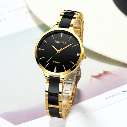 NIBOSI, relojes de pulsera de cerámica de lujo, reloj de cuarzo creativo para mujer, reloj femenino, reloj femenino, reloj femenino 2330