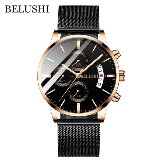 Men's Watch Luxury Brand BELUSHI High-end Man Business Casual Watches Mens Waterproof Sports Quartz Wristwatch relogio masculino