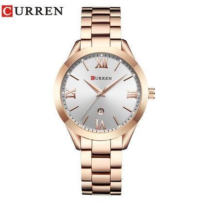 Reloj CURREN de oro para mujer, relojes creativos de acero para mujer, relojes de pulsera para mujer, reloj femenino, reloj femenino 