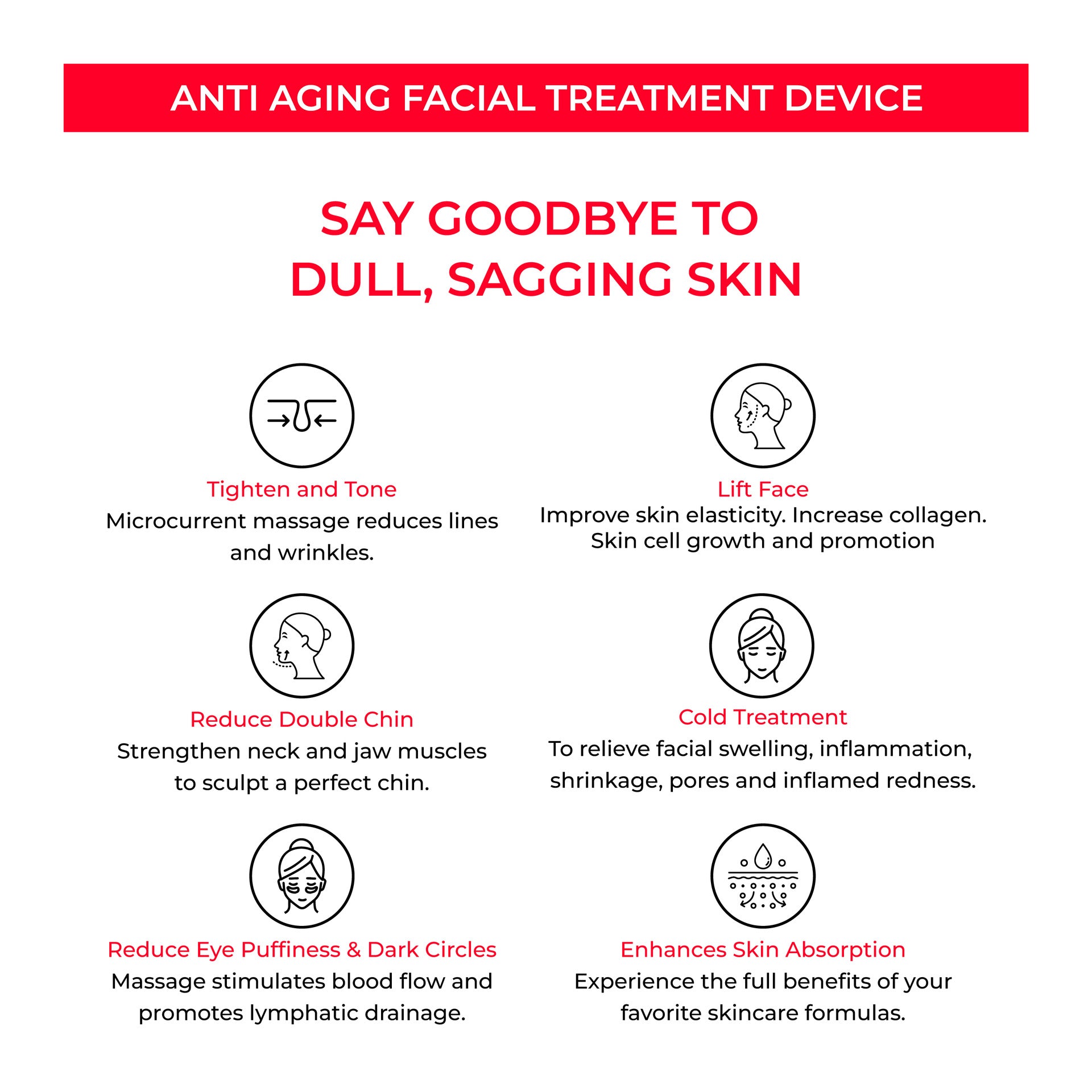 Beauty device EMS micro current 5-speed facial massage device Pore convergence beauty device