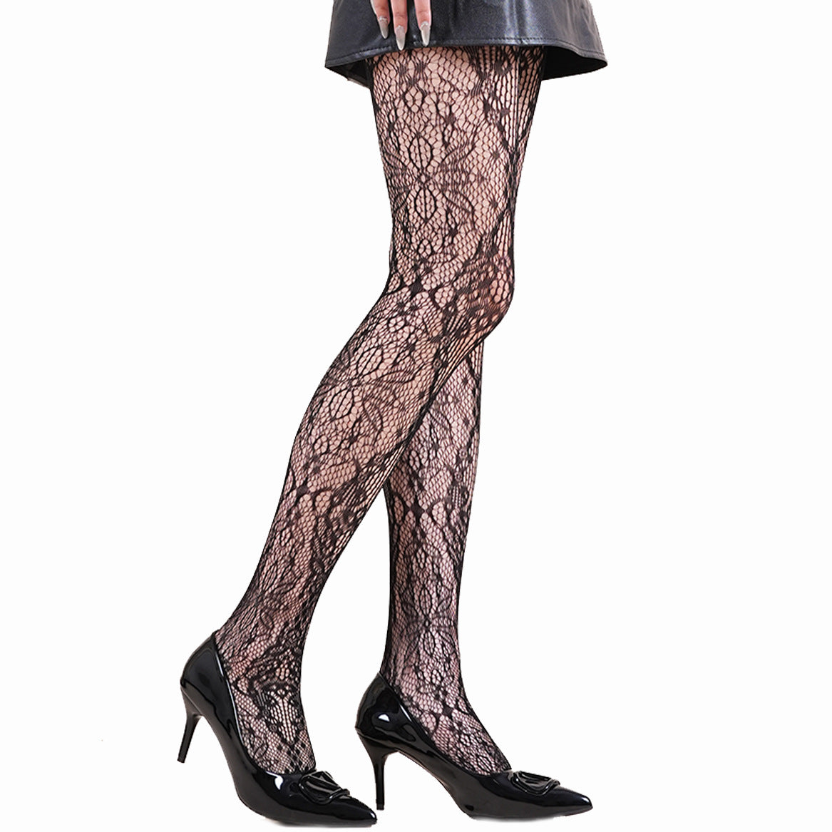 Halloween Spider Web Leopard Print Fishnet Stockings Women