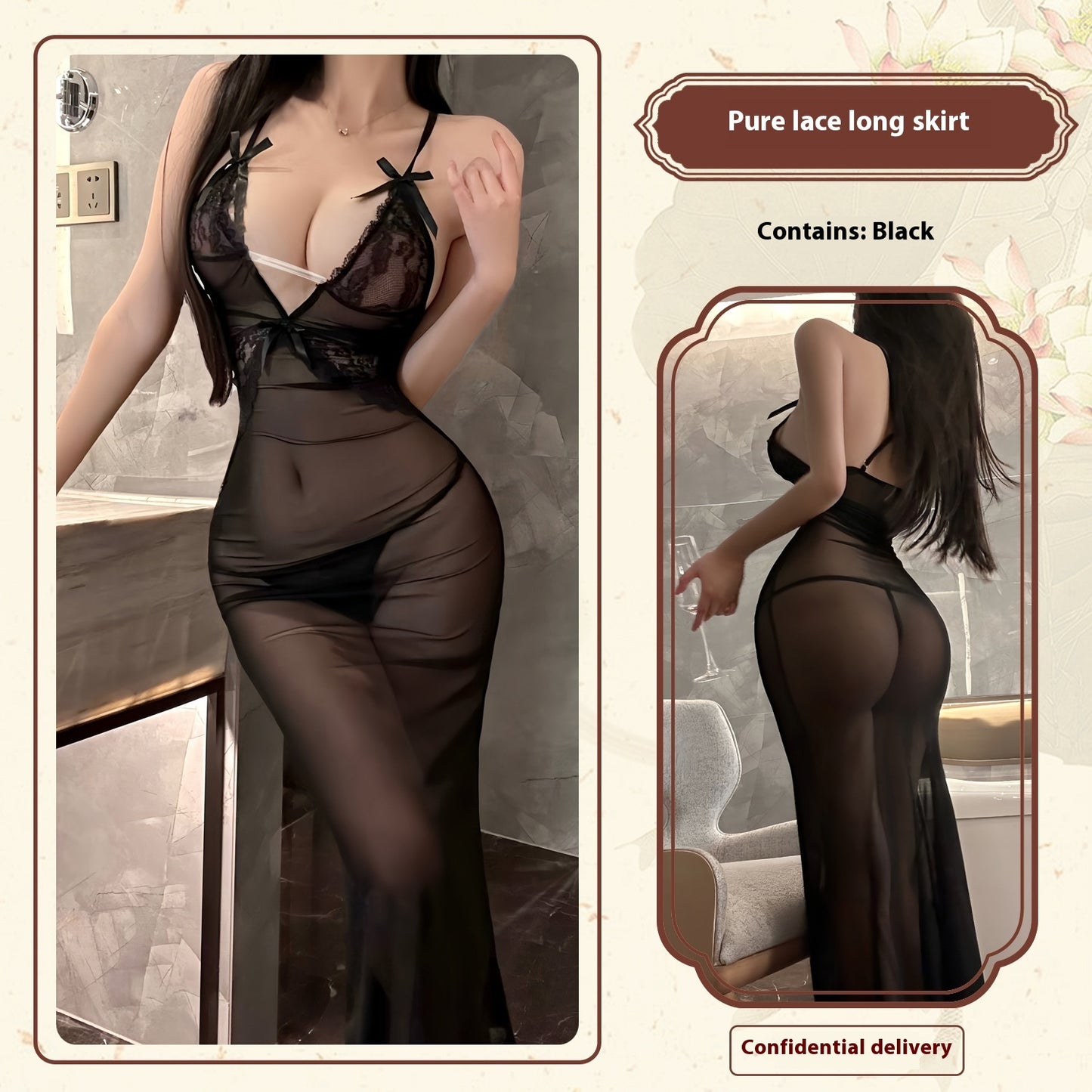 Sexy Lingerie Lace Mesh Enchanting Transparent Dress Sexy