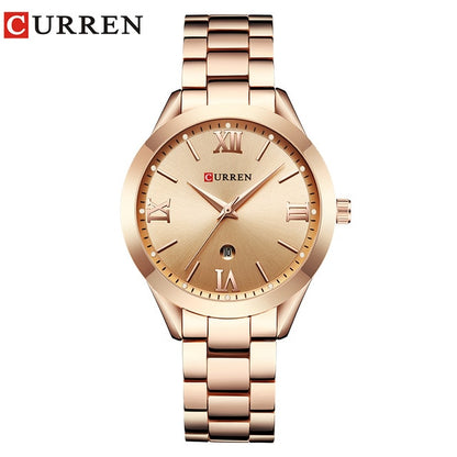 Reloj CURREN de oro para mujer, relojes creativos de acero para mujer, relojes de pulsera para mujer, reloj femenino, reloj femenino 