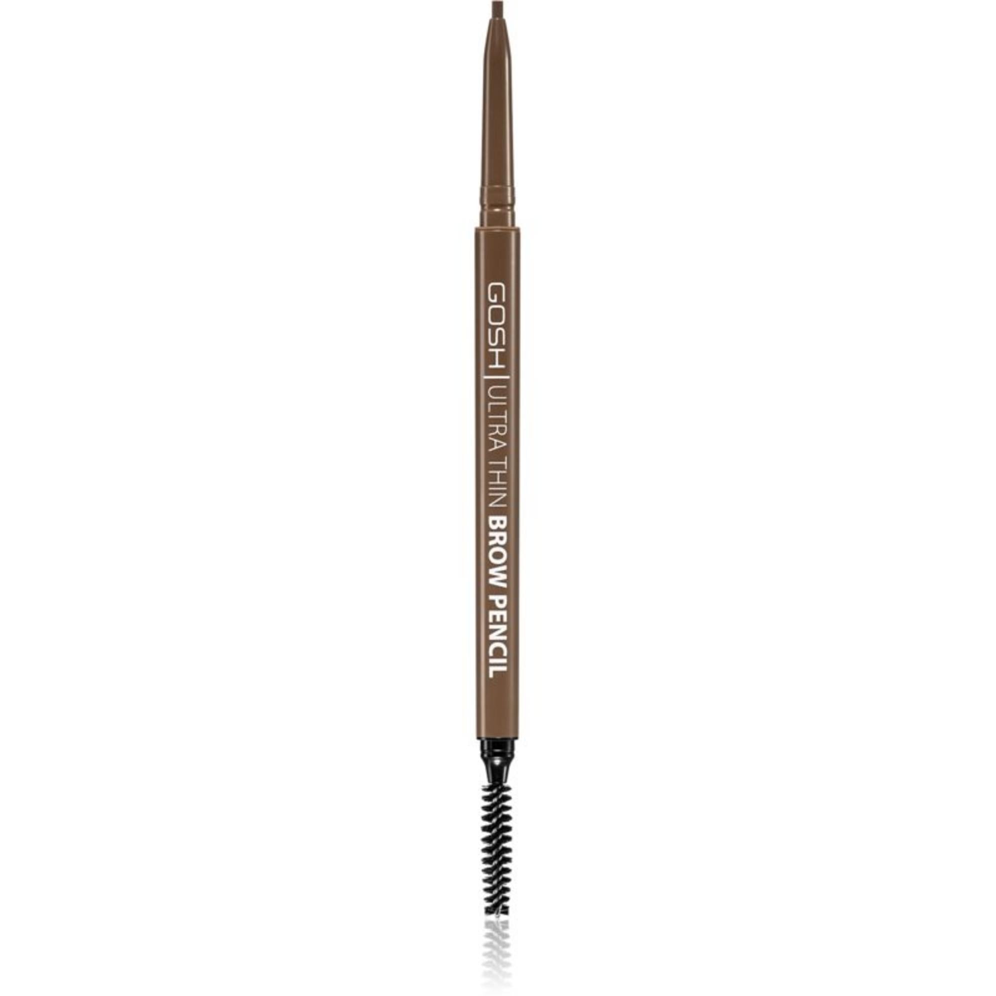 Gosh, Ultra Thin, Eyebrow Cream Pencil & Brush 2-In-1, 002, Grey Brown, 0.09 g