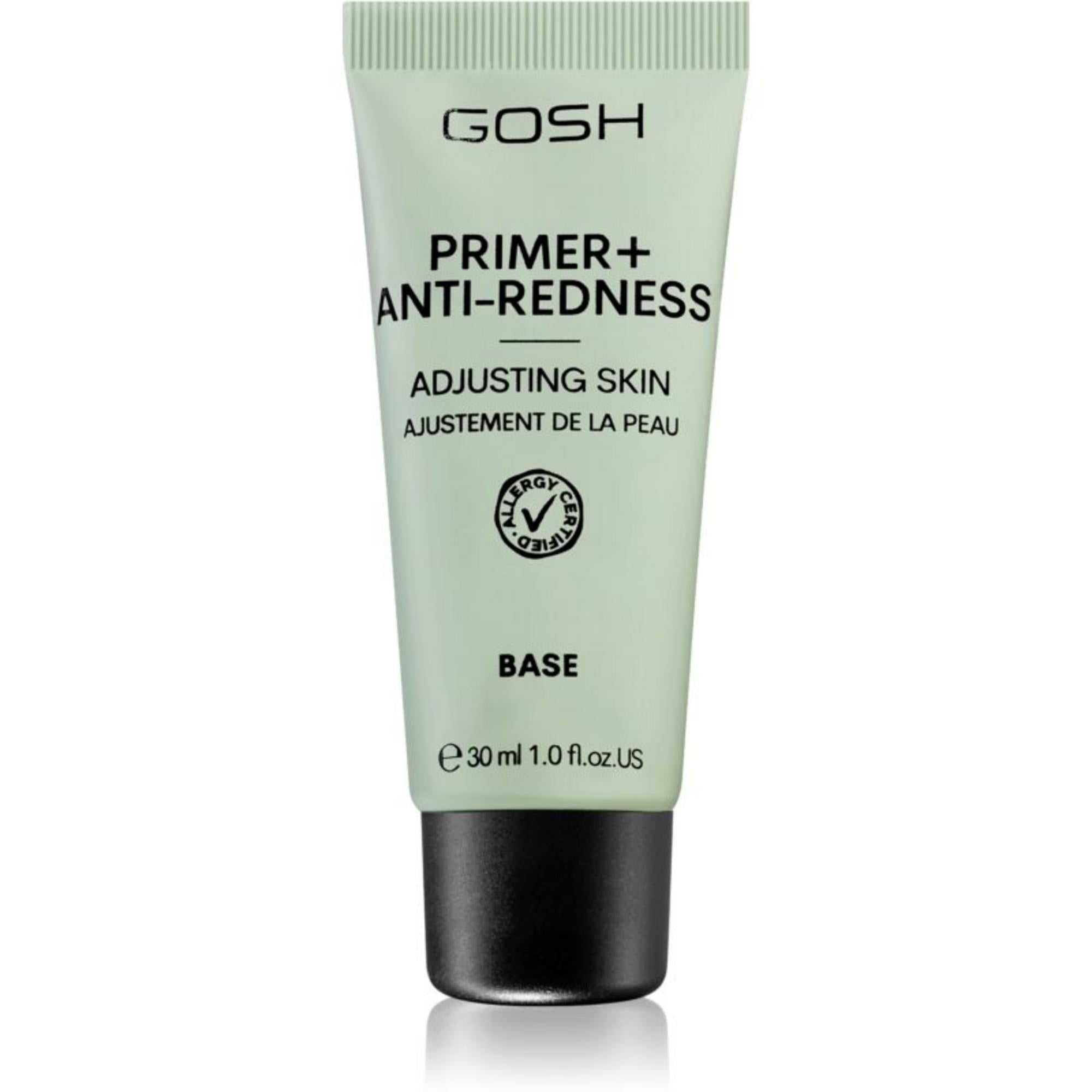 Gosh, Primer+, Perfume Free, Neutralizes redness, Liquid Primer, 008, Anti-Redness, 30 ml