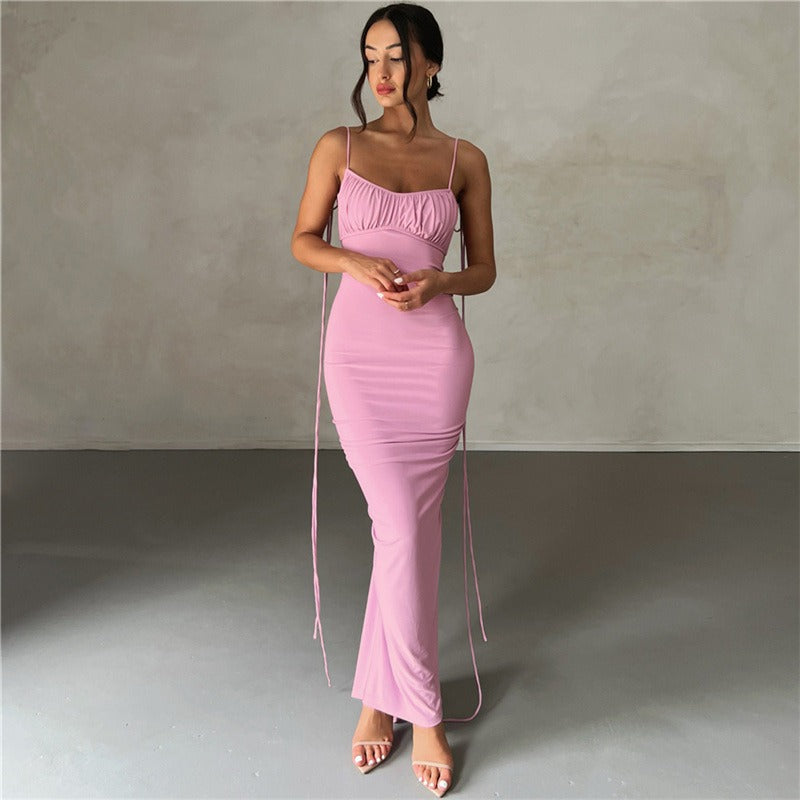 Women's Fashion Sling Sexy Backless Slim Fit Hip-hugging Temperament Dress