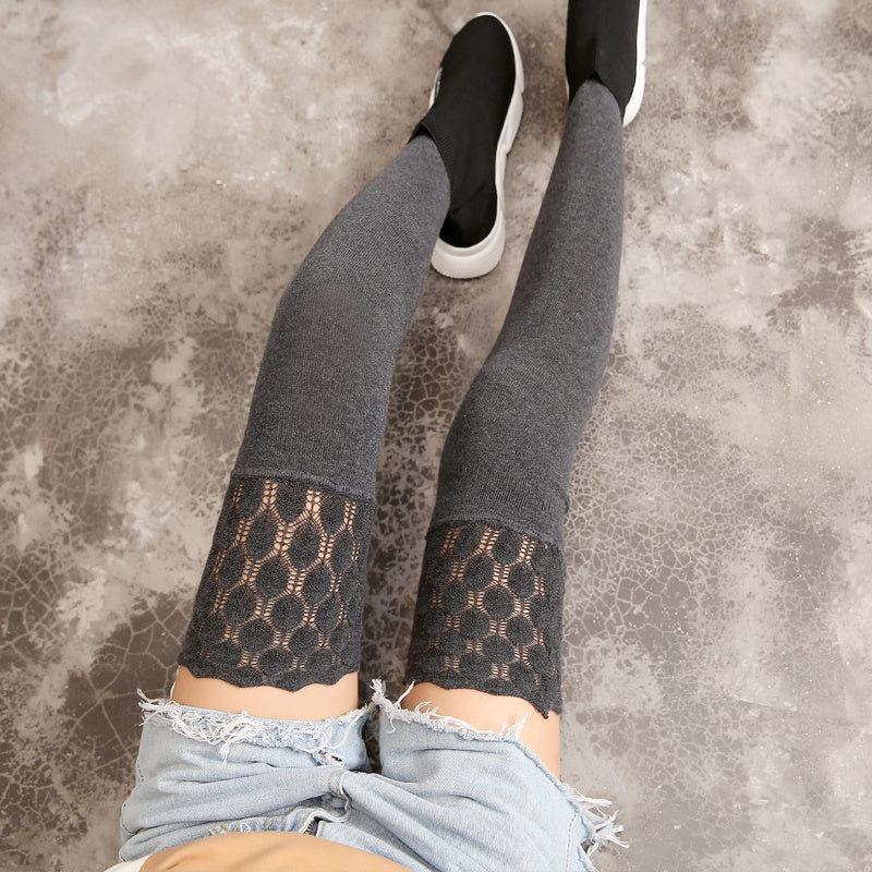Autumn and winter thickened over the knee socks lace stockings women