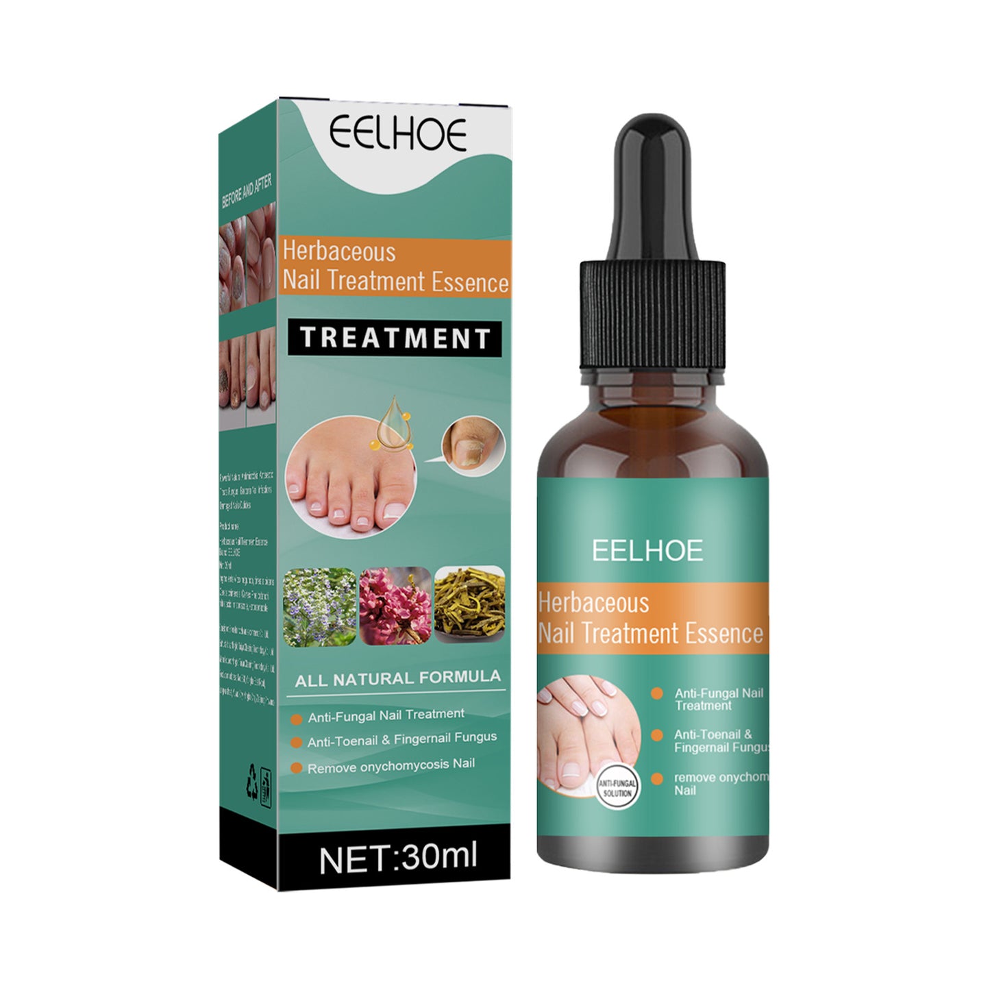 EELHOE Herbaceous Nail Relief Essence, Hand And Foot Nail Soft Thickening Brightening Nail And Bump Nail Care Solution