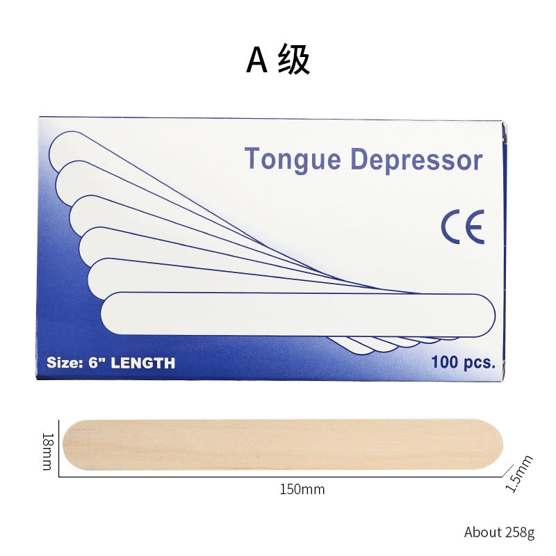 100-Piece Bag of Disposable Wooden Sticks for Hair Removal Waxing and Scraping Tools