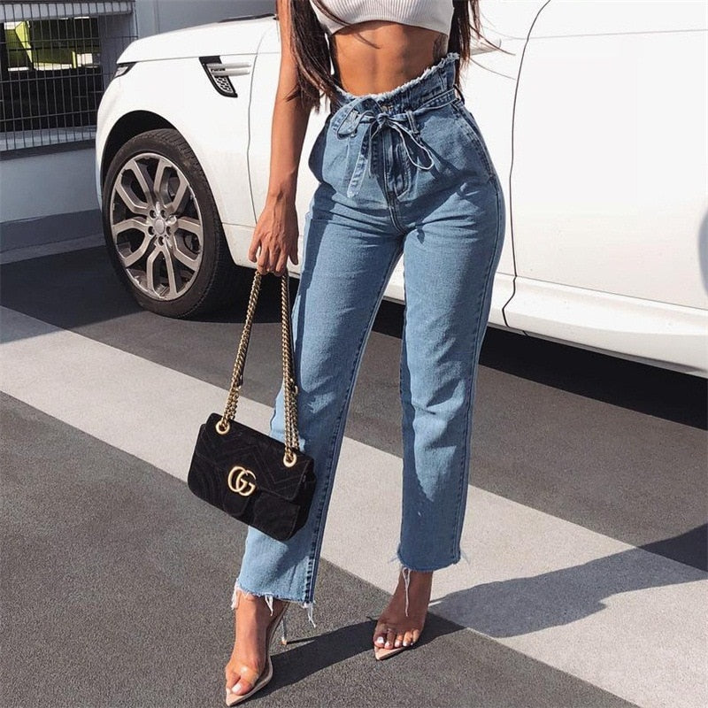 Women High Waist Jeans Sexy Jeans Harem Pants High Streetwear Stretch Pants Black Jeans Women