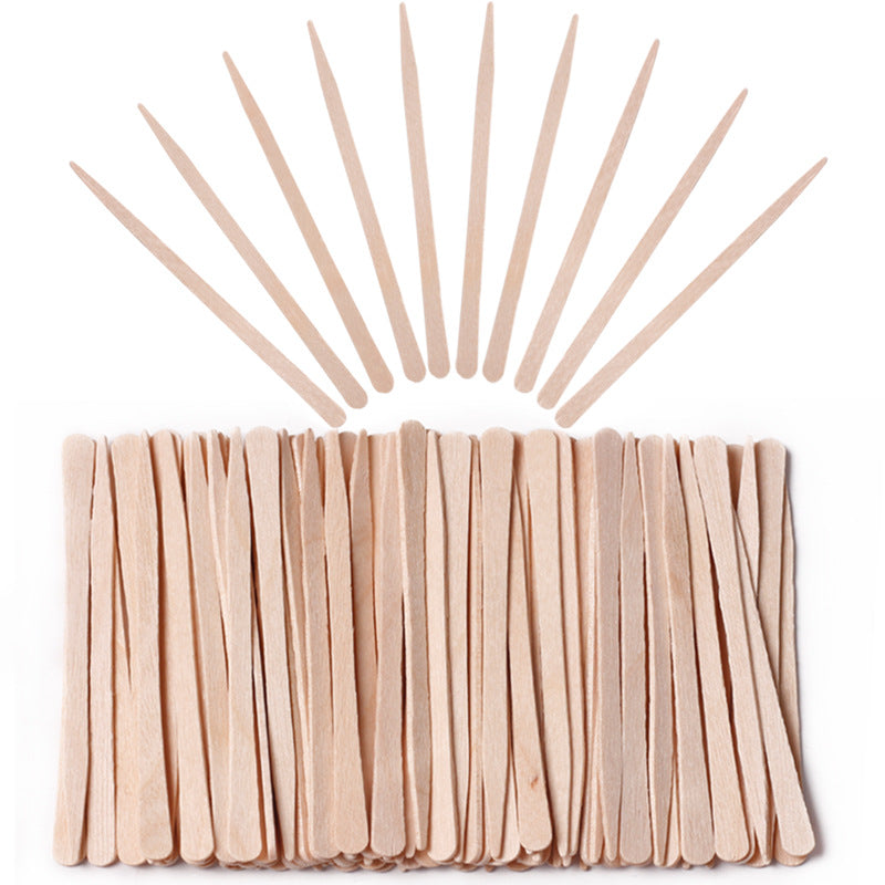 100-Piece Bag of Disposable Wooden Sticks for Hair Removal Waxing and Scraping Tools