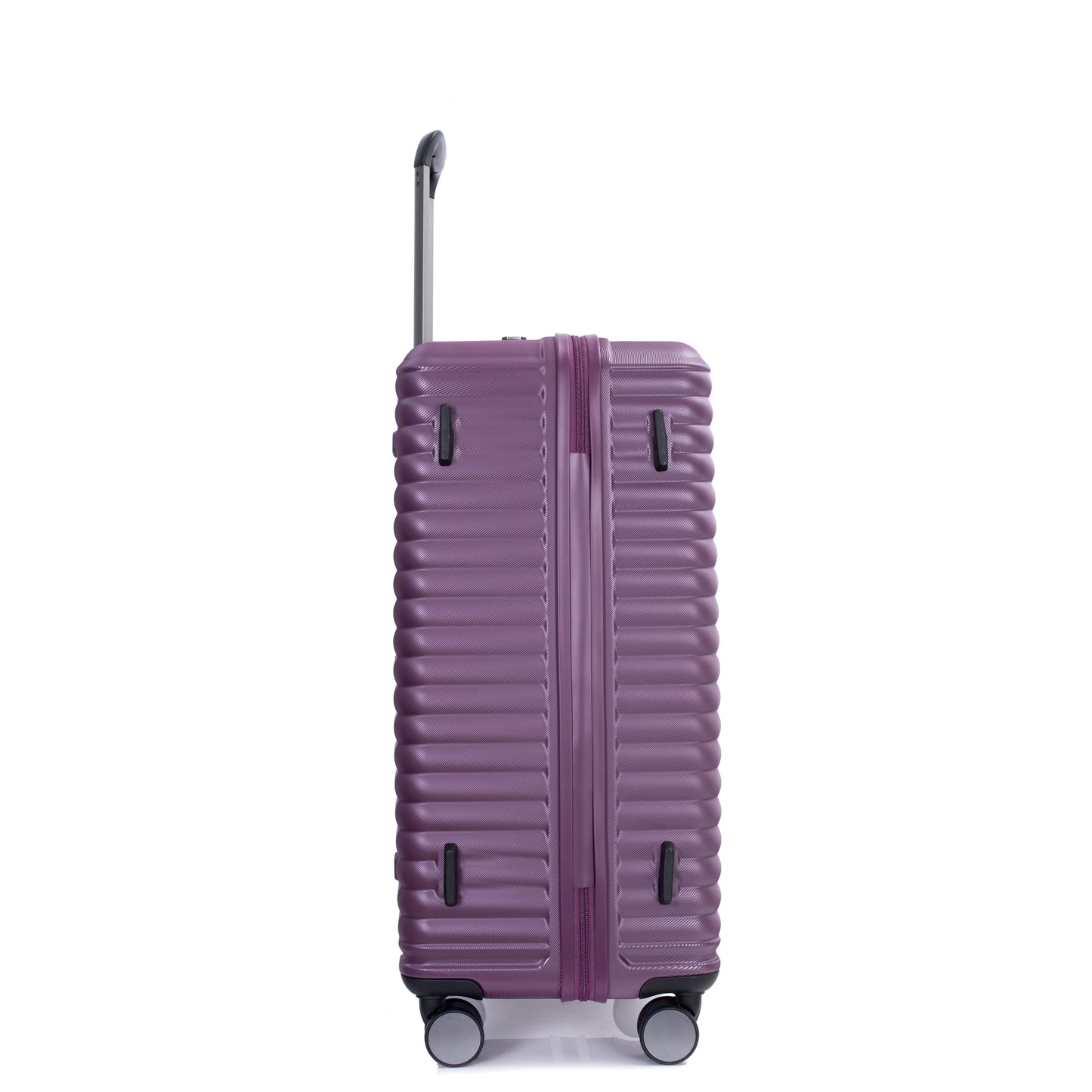 3 Piece Luggage Sets PC+ABS Lightweight Suitcase with Two Hooks, 360° Double Spinner Wheels, TSA Lock, (21/25/29) Dark Purple