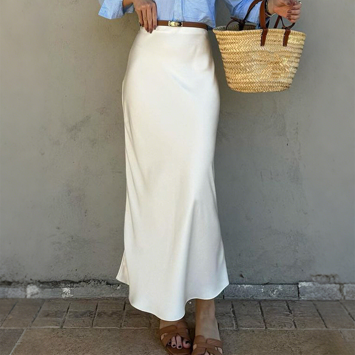 European And American Fashion Style Solid Color Sheath Skirt