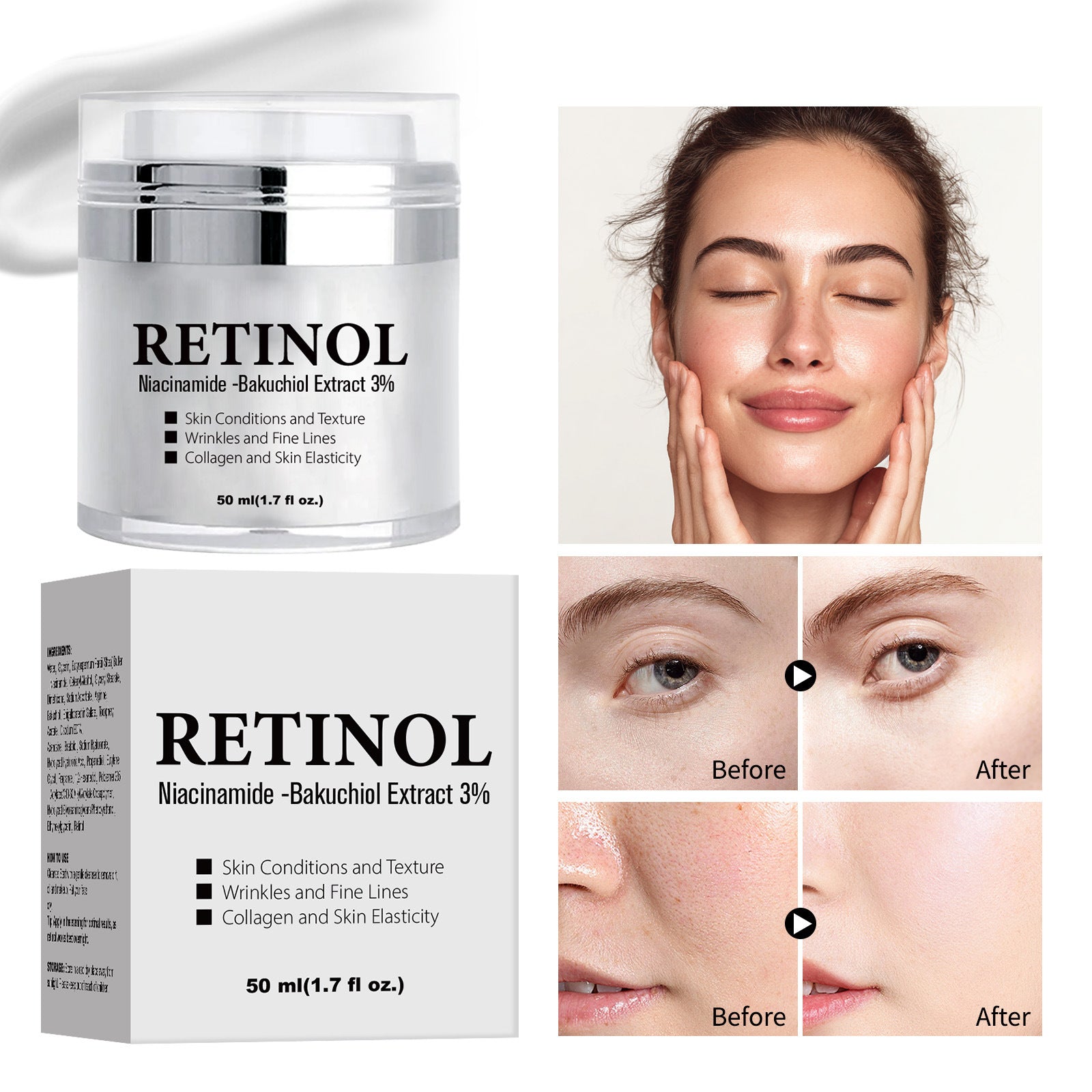 Retinol Tender Skin Care Whitening Moisturizing Nourishing Anti-Wrinkle Repair Cream