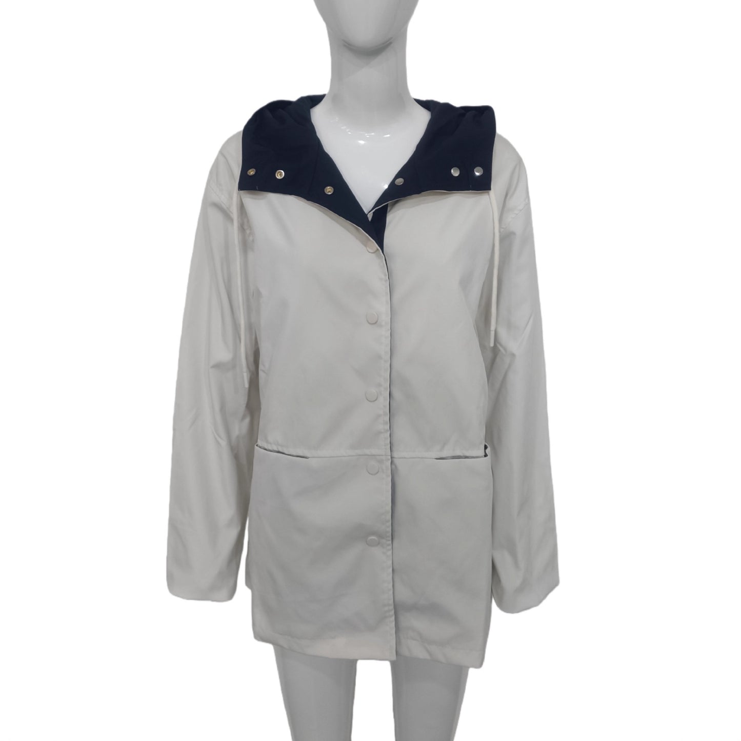 Women's Retro Color Block Hooded Casual Jacket