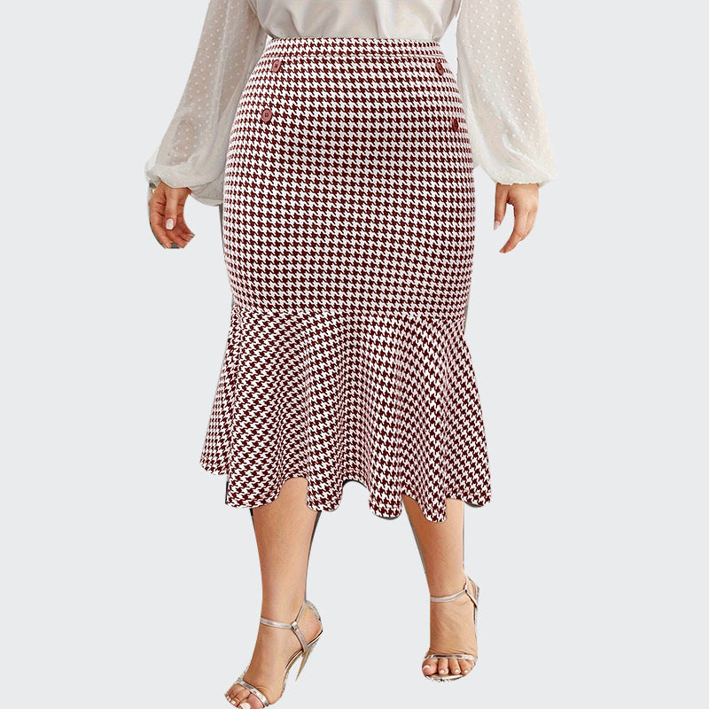 Spring Slimming Mermaid Midi Skirt For Curvy Women