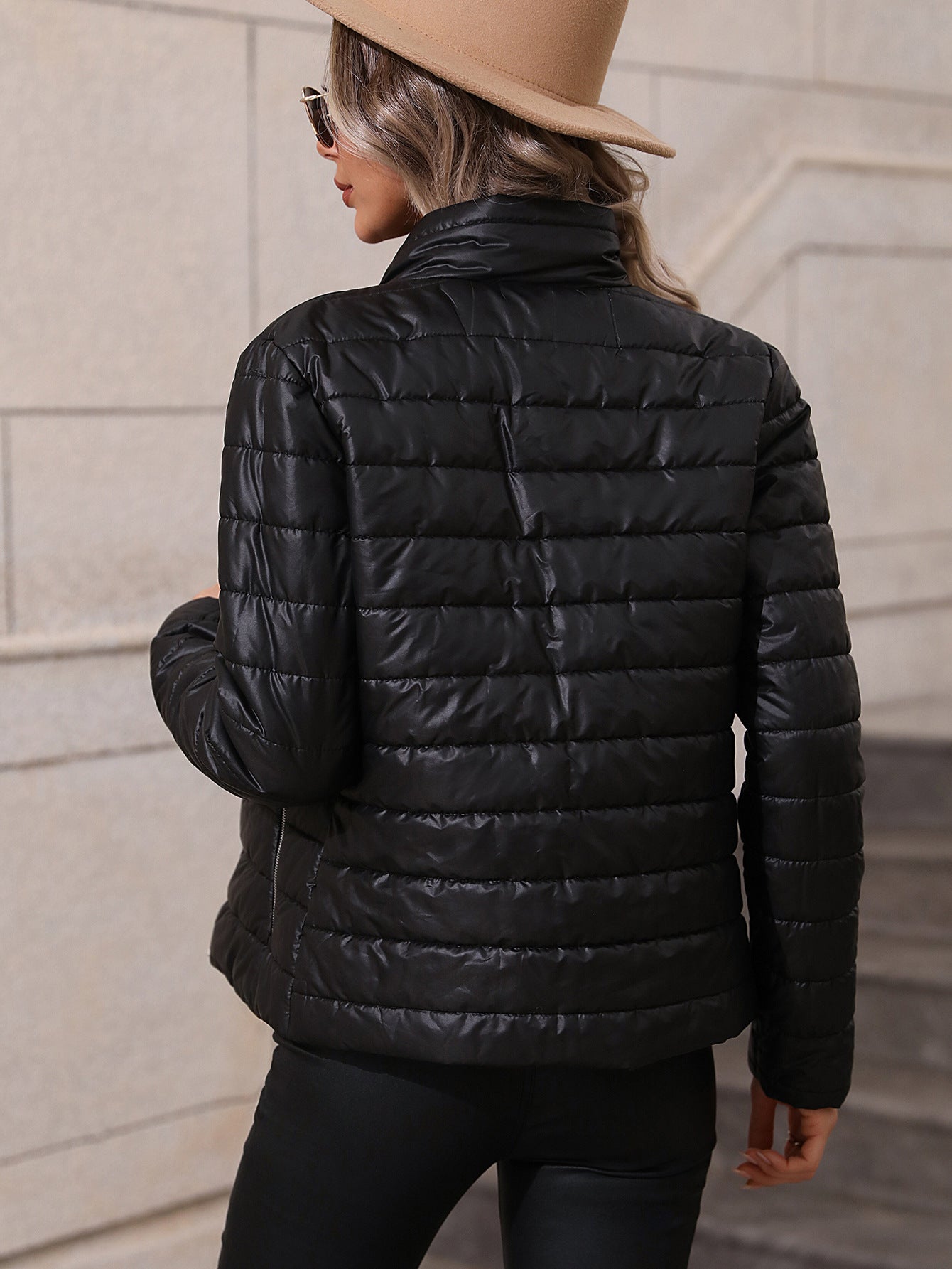 European And American Women's Clothing Casual Half Turtleneck Cotton Coat Jacket Coat