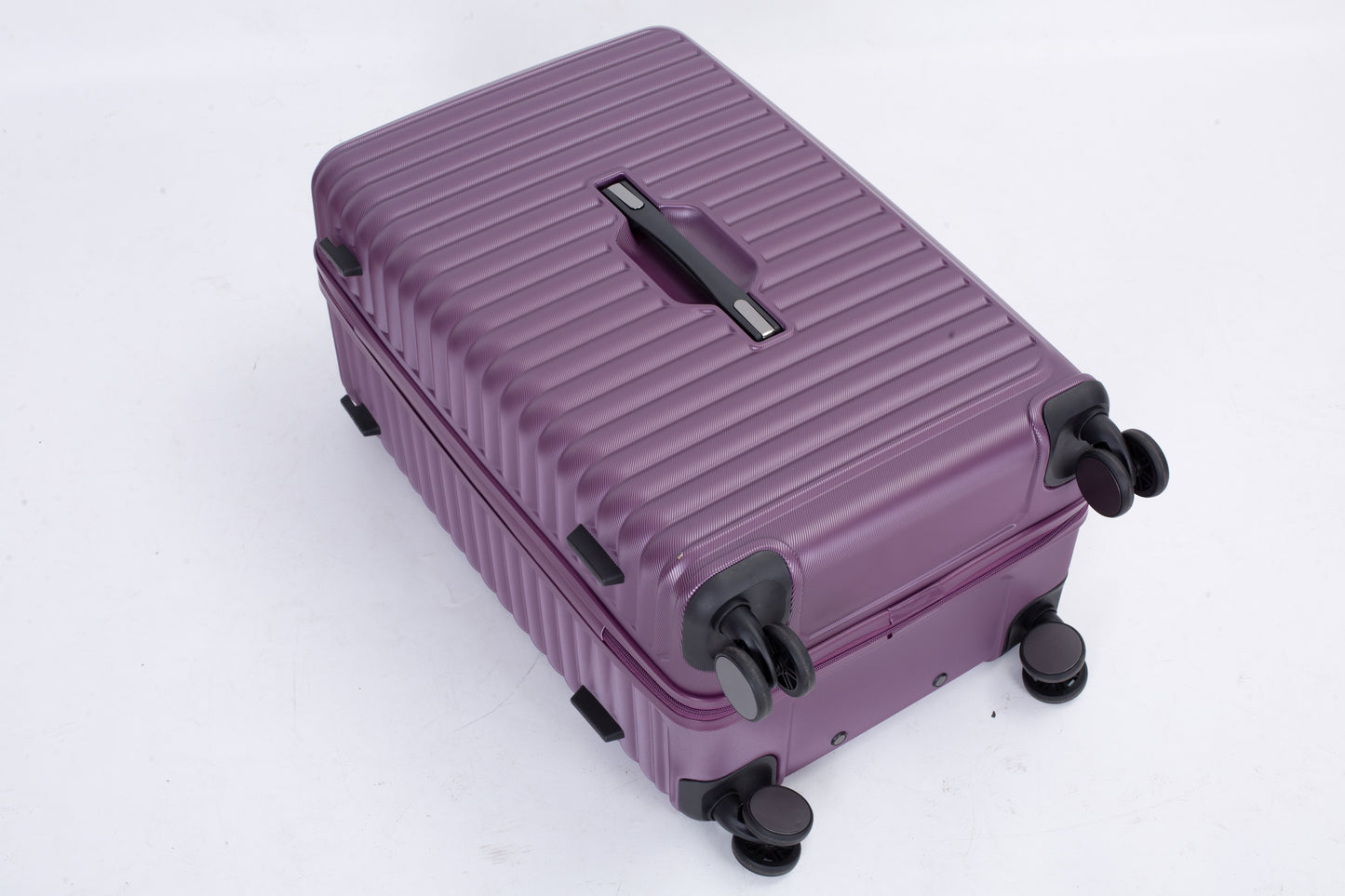 3 Piece Luggage Sets PC+ABS Lightweight Suitcase with Two Hooks, 360° Double Spinner Wheels, TSA Lock, (21/25/29) Dark Purple