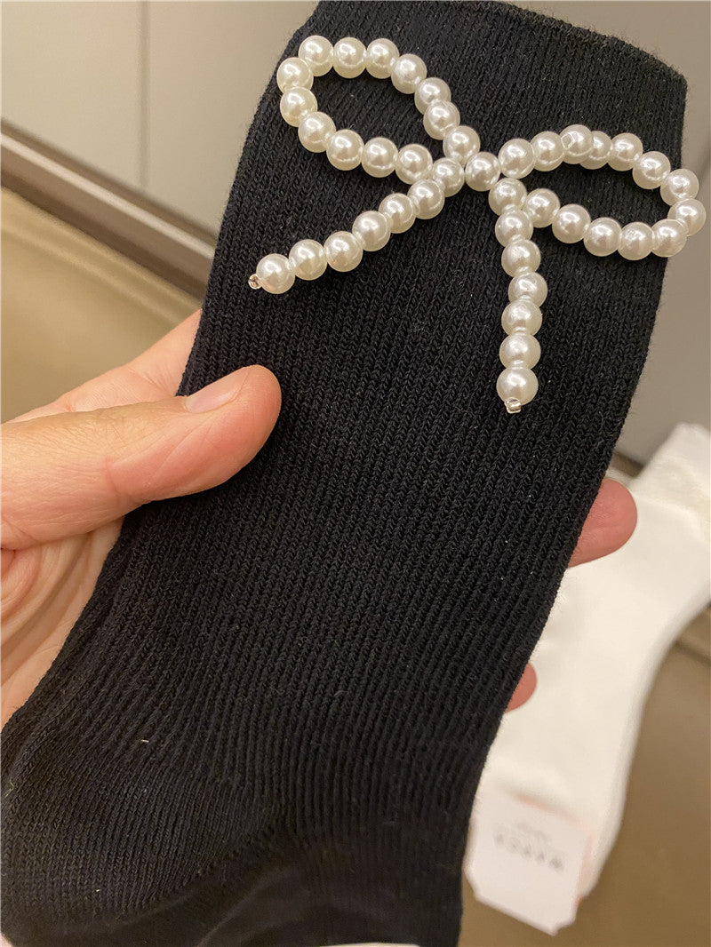 Bow Breathable Mid Length Socks