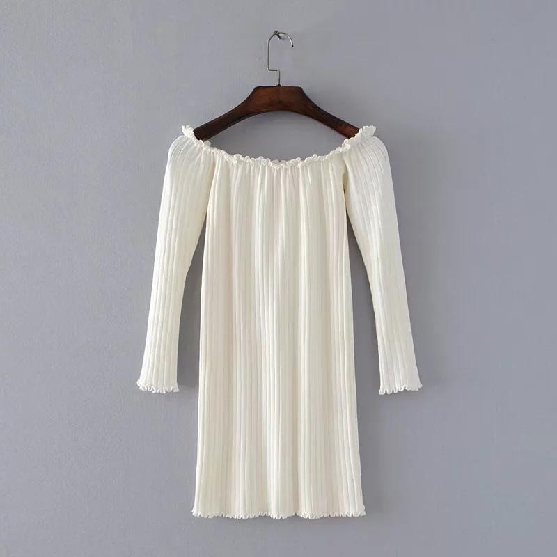 Women's Bottoming Slim Solid Color Knitted Dress