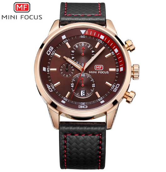 MF0017G  Watches Men Luxury Brand MINI FOCUS Quartz Fashion Leather Watch Man Chronograph Male Wristwatch Men relogio masculino