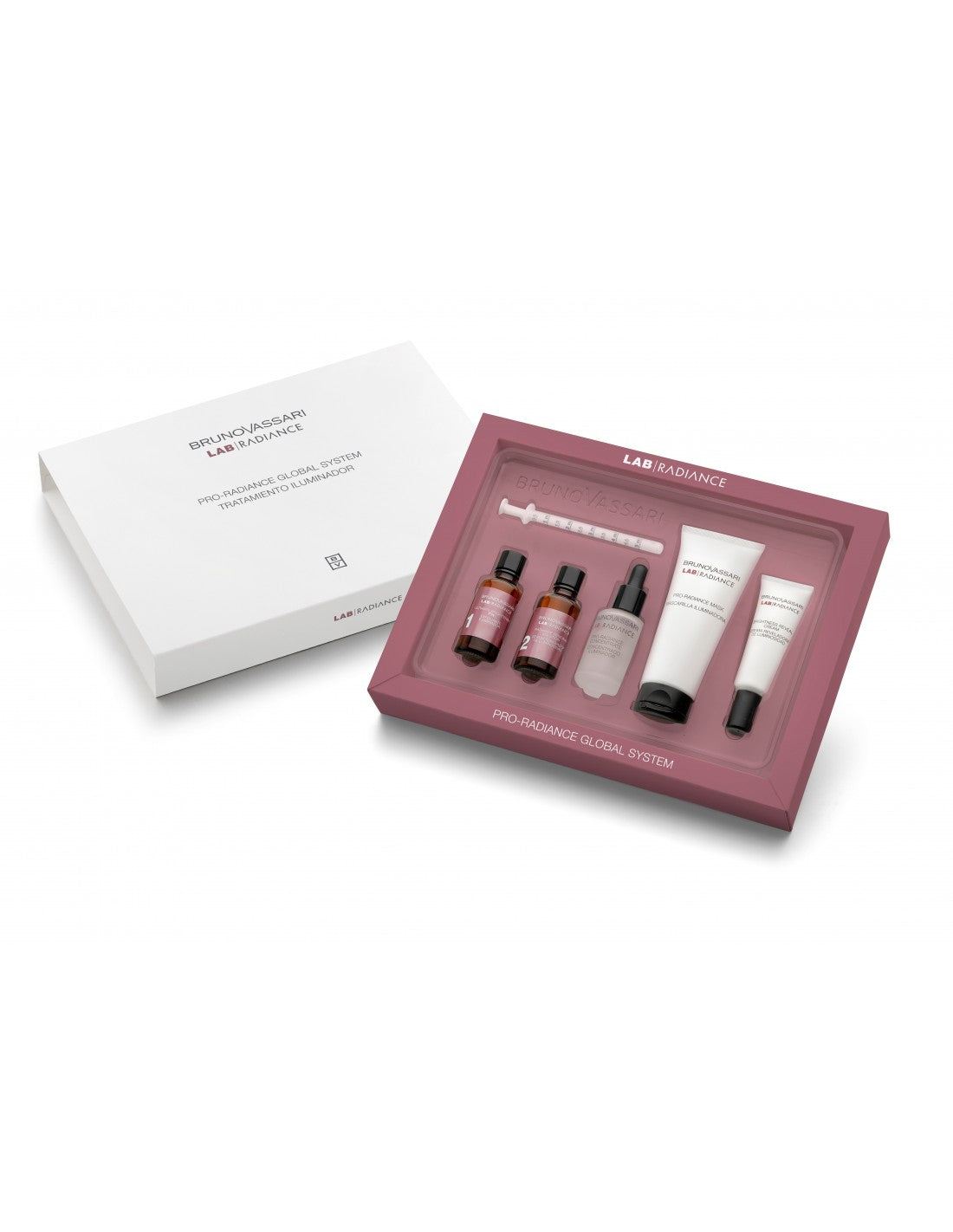 Pro-Radiance Global System Set Bruno Vassari: Lab Radiance, Brightening, Cream, For Face, 100 ml + Lab Radiance, Illuminating, Cream Mask, For Face, 30 ml + Lab Radiance, Exfoliating Cleanser, 30 ml + Lab Radiance, Illuminating, Concentrate, For Face, ...