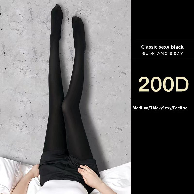0D Black Silk Stockings Ultrathin Black Pantyhose
