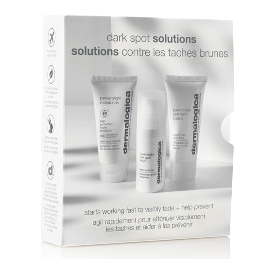 Dark Spot Solutions Kit Set Dermalogica: Powerbright Moisturizer, Paraben-Free, UV Protection, Broad Spectrum Sunscreen, SPF 50, 12 ml + PowerBright, Anti-Dark Spots, Morning, Serum, For Face, 10 ml + PowerBright, Vitamin C, Anti-Dark Spots, Night, Cre...