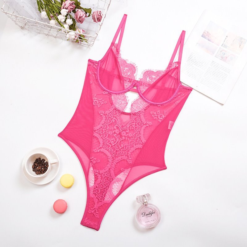 Body con fionda in rete di pizzo di pizzo lingerie