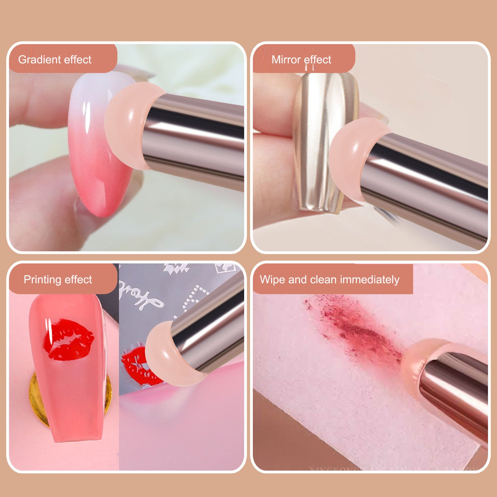 Nail Patching Gel Gradient Halo Dye Silicone Brush 