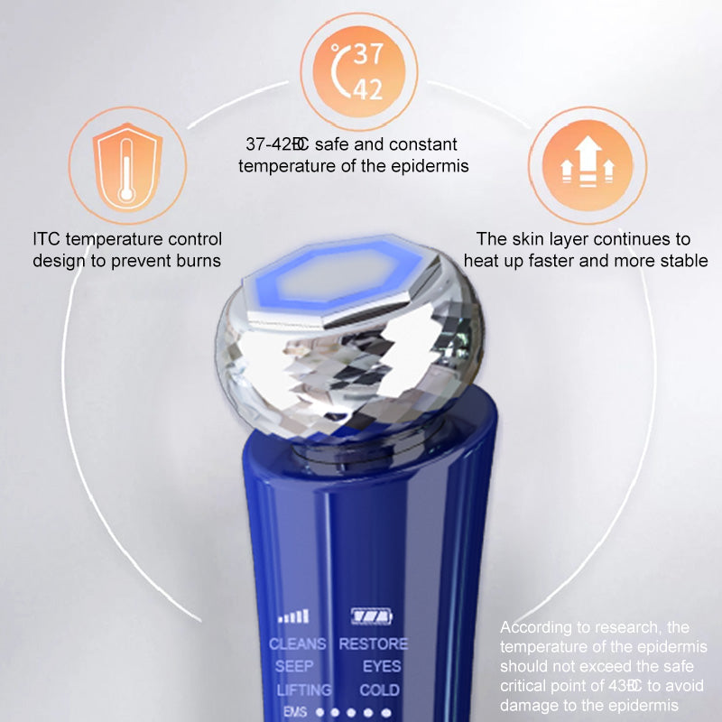 Portable Microcurrent Facial Device Lifting Tighten Wrinkle Removal Skin Care Whitening Handheld Facial Massager