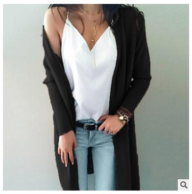 Women knitted long sleeve long sweater cardigan for female women  autumn new overcoat outwear coats