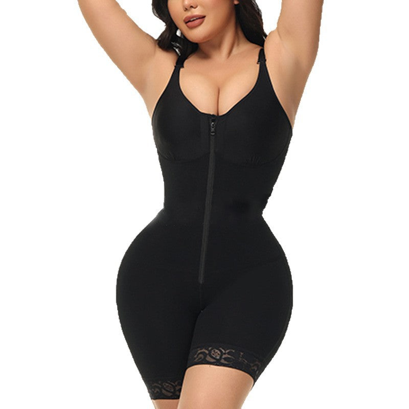 Mesh Bag Chest Corset Leotard Belly Contracting Hip Lifting Crotch Zipper Corset
