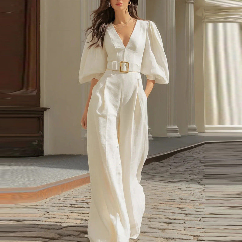 Womens Stylish Elegant Casual Loose-fitting Jumpsuit