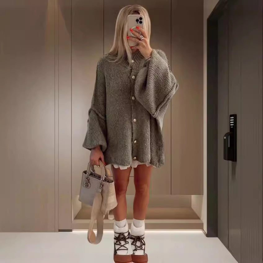 Women's Fashion Solid Color Casual Sweater Cardigan